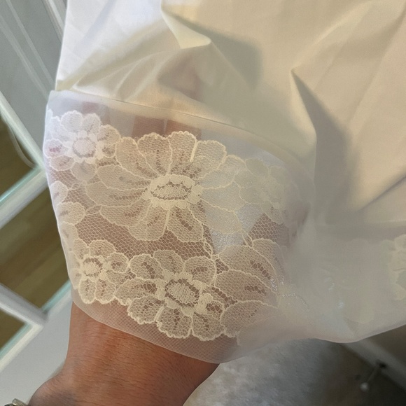 VANITY FAIR Vintage 1960s White Floral Lace Slip Dress Size L - Picture 6 of 8